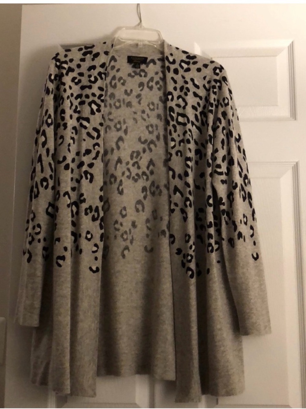 Charter Club Gray Leopard-Print Open Cardigan